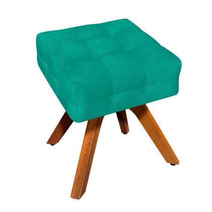 Imagem de Kit 02 Poltronas Giratória Elisa e 01 Puff Suede Base Madeira MM30 D'Rossi