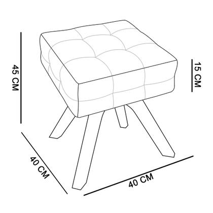 Imagem de Kit 02 Poltronas Giratória Elisa e 01 Puff Suede Base Madeira MM30 D'Rossi