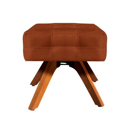 Imagem de Kit 02 Poltronas Giratória Elisa e 01 Puff Suede Base Madeira MM30 D'Rossi