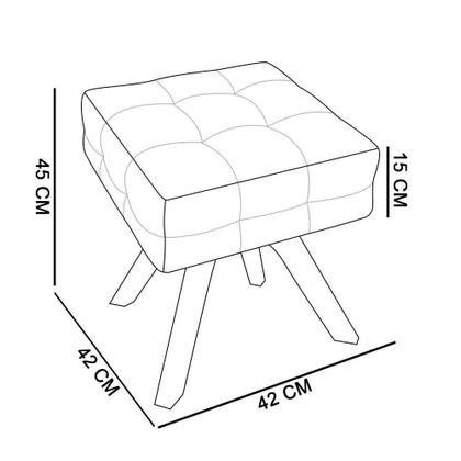 Imagem de Kit 02 Poltronas Giratória Elisa e 01 Puff Suede Base Madeira MM30 D'Rossi