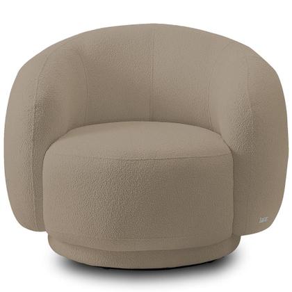 Imagem de Kit 02 Poltronas Giratória Orgânica Para Sala Living Elodie M05 Bouclê Bege - Lyam Decor