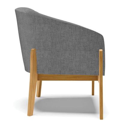 Imagem de Kit 02 Poltronas Grafite A26 Base Madeira Castanho