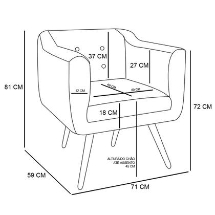 Imagem de Kit 02 Poltronas Julia Suede com Strass Pés Palito Castanho D'Rossi