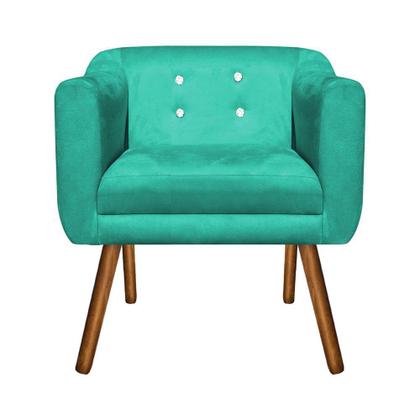 Imagem de Kit 02 Poltronas Julia Suede com Strass Pés Palito Castanho D'Rossi