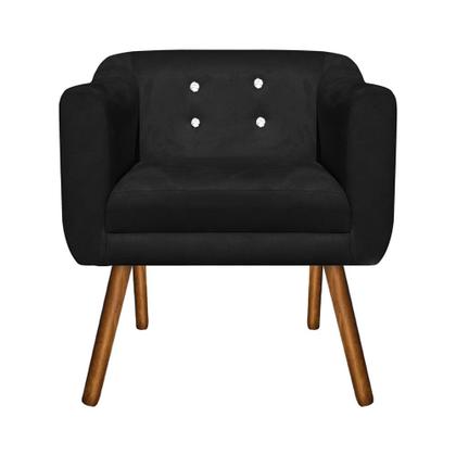 Imagem de Kit 02 Poltronas Julia Suede com Strass Pés Palito Castanho D'Rossi