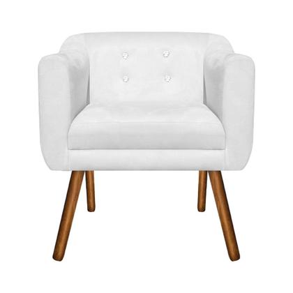 Imagem de Kit 02 Poltronas Julia Suede com Strass Pés Palito Castanho D'Rossi