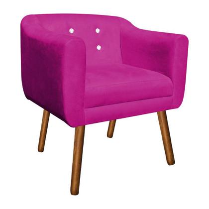 Imagem de Kit 02 Poltronas Julia Suede com Strass Pés Palito Castanho D'Rossi