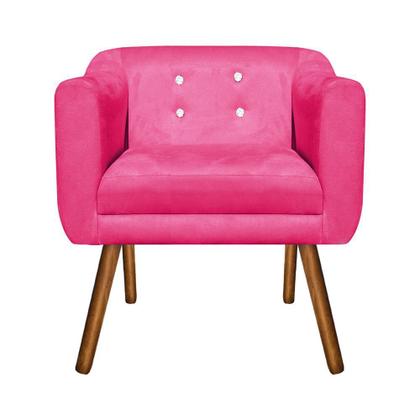 Imagem de Kit 02 Poltronas Julia Suede com Strass Pés Palito Castanho D'Rossi