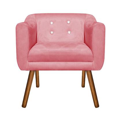 Imagem de Kit 02 Poltronas Julia Suede com Strass Pés Palito Castanho D'Rossi