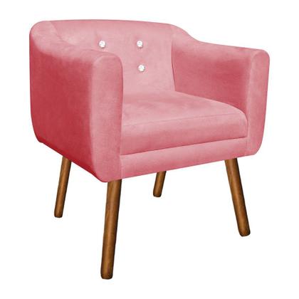 Imagem de Kit 02 Poltronas Julia Suede com Strass Pés Palito Castanho D'Rossi