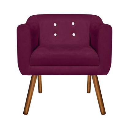 Imagem de Kit 02 Poltronas Julia Suede com Strass Pés Palito Castanho D'Rossi