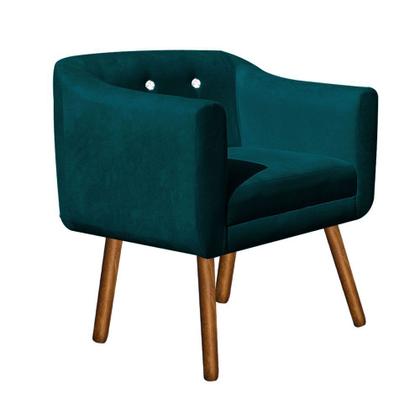 Imagem de Kit 02 Poltronas Julia Suede com Strass Pés Palito Castanho D'Rossi