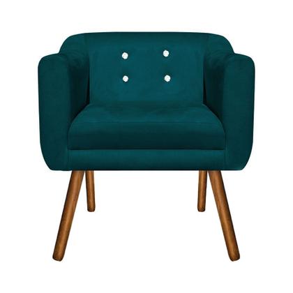 Imagem de Kit 02 Poltronas Julia Suede com Strass Pés Palito Castanho D'Rossi