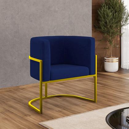 Imagem de Kit 02 Poltronas Lua com Base de Metal Gold Sala Reforçada