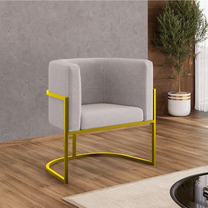 Imagem de Kit 02 Poltronas Lua com Base de Metal Gold Sala Reforçada
