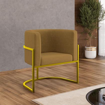 Imagem de Kit 02 Poltronas Lua com Base de Metal Gold Sala Reforçada