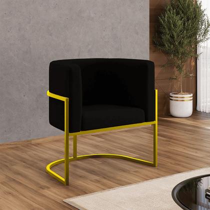 Imagem de Kit 02 Poltronas Lua com Base de Metal Gold Sala Reforçada
