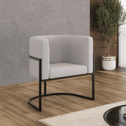 Imagem de Kit 02 Poltronas Lua Sala Decorativa Base Ferro Black Veludo