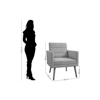 Imagem de Kit 02 Poltronas Lux Decorativas E Puff Suede Preto