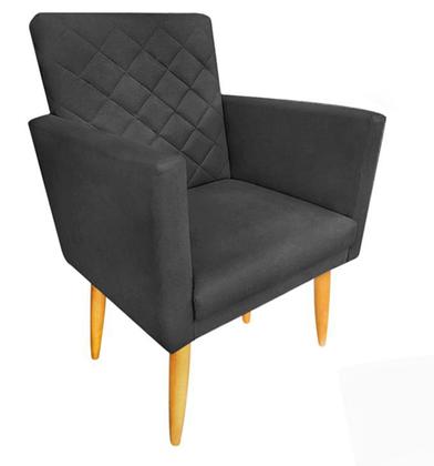 Kit 02 Poltronas Maitê Suede Grafite para Decoração - JBF Imagem de Kit 02 Poltronas Maitê Suede Grafite para Decoração