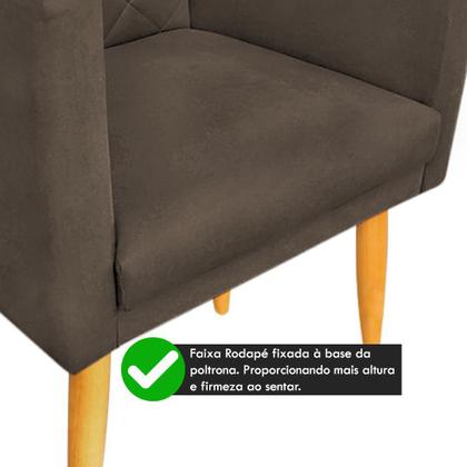 Imagem de Kit 02 Poltronas Maitê Suede Marrom para Decoração - 2M Decor