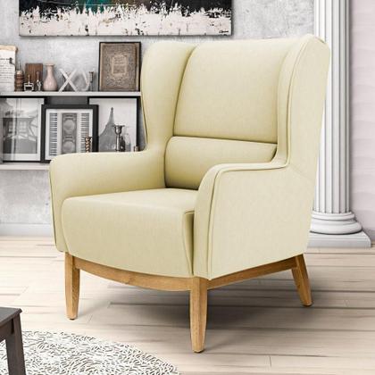 Imagem de Kit 02 Poltronas Milena D02 Base De Madeira Bege C-26