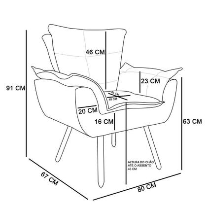 Imagem de Kit 02 Poltronas Opala Com 01 Puff Opala Suede Bege