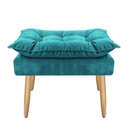 Imagem de Kit 02 Poltronas Opala Com Puff Suede Pés Palito - Bela Móveis