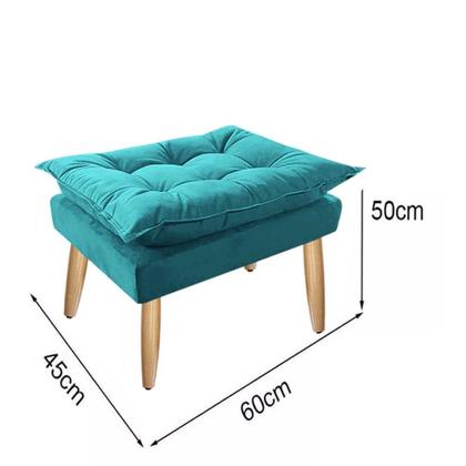 Imagem de Kit 02 Poltronas Opala Com Puff Suede Pés Palito - Bela Móveis