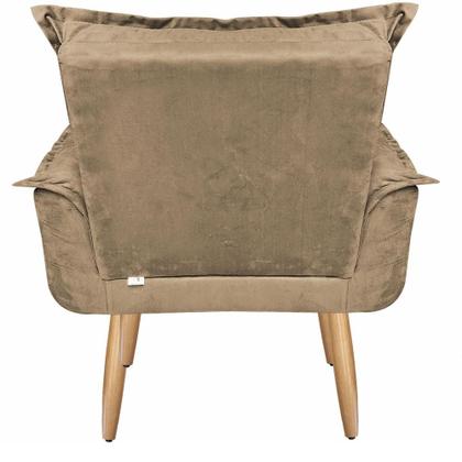 Imagem de Kit 02 Poltronas Opala Com Puff Suede Pés Palito - Bela Móveis