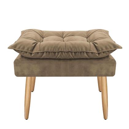 Imagem de Kit 02 Poltronas Opala Com Puff Suede Pés Palito - Bela Móveis