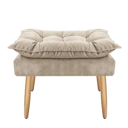 Imagem de Kit 02 Poltronas Opala Com Puff Suede Pés Palito - Bela Móveis