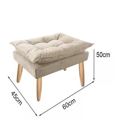 Imagem de Kit 02 Poltronas Opala Com Puff Suede Pés Palito - Bela Móveis