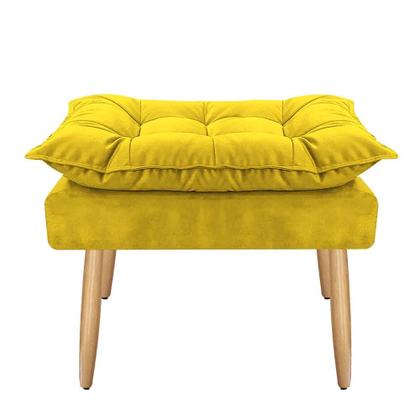 Imagem de Kit 02 Poltronas Opala Com Puff Suede Pés Palito - Bela Móveis