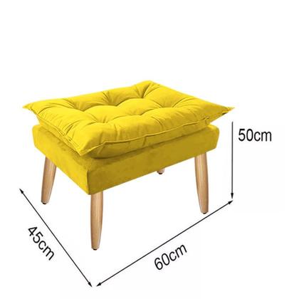 Imagem de Kit 02 Poltronas Opala Com Puff Suede Pés Palito - Bela Móveis