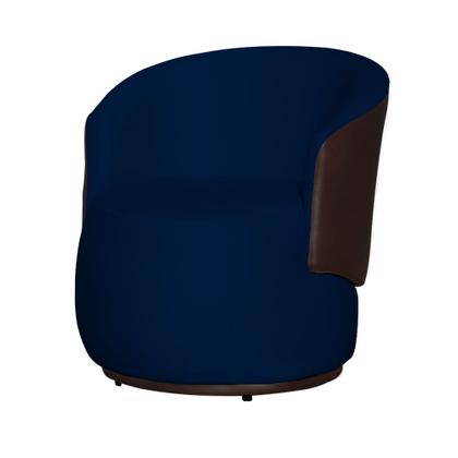 Imagem de Kit 02 Poltronas Orgânica Design Confortável Beatriz Tecido Veludo Com Composê em material sintético Marrom - Estopar