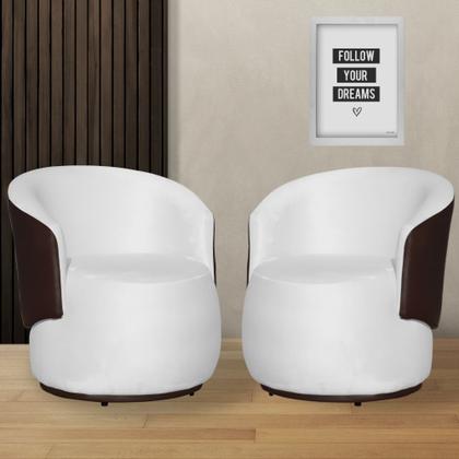 Imagem de Kit 02 Poltronas Orgânica Design Confortável Beatriz Tecido Veludo Com Composê em material sintético Marrom - Estopar