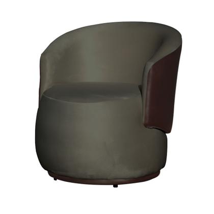 Imagem de Kit 02 Poltronas Orgânica Design Confortável Beatriz Tecido Veludo Com Composê em material sintético Marrom - Estopar