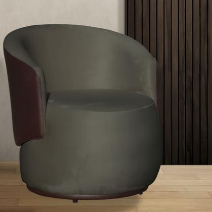 Imagem de Kit 02 Poltronas Orgânica Design Confortável Beatriz Tecido Veludo Com Composê em material sintético Marrom - Estopar