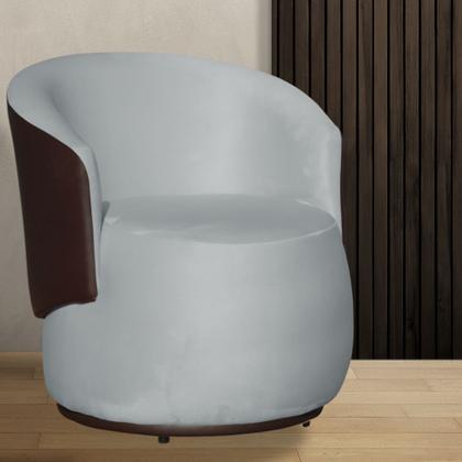 Imagem de Kit 02 Poltronas Orgânica Design Confortável Beatriz Tecido Veludo Com Composê em material sintético Marrom - Estopar