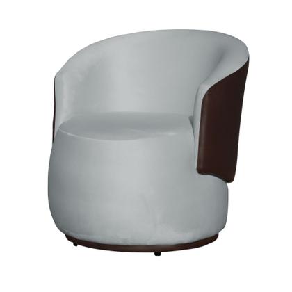 Imagem de Kit 02 Poltronas Orgânica Design Confortável Beatriz Tecido Veludo Com Composê em material sintético Marrom - Estopar