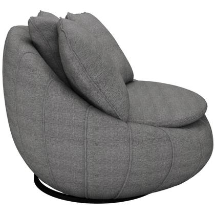 Imagem de Kit 02 Poltronas Para Sala De Estar Decorativa Giratória Kira M03 Linho Cinza - Lyam Decor