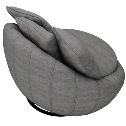 Imagem de Kit 02 Poltronas Para Sala De Estar Decorativa Giratória Kira M03 Linho Cinza - Lyam Decor