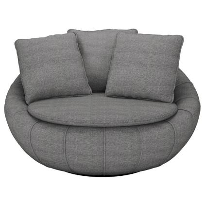 Imagem de Kit 02 Poltronas Para Sala De Estar Decorativa Giratória Kira M03 Linho Cinza - Lyam Decor