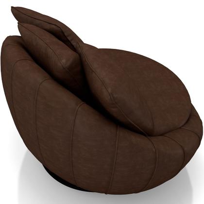 Imagem de Kit 02 Poltronas Para Sala De Estar Decorativa Giratória Kira M03 material sintético Marrom - Lyam Decor