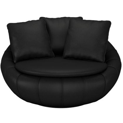 Imagem de Kit 02 Poltronas Para Sala De Estar Decorativa Giratória Kira M03 Sintético Preto - Lyam Decor