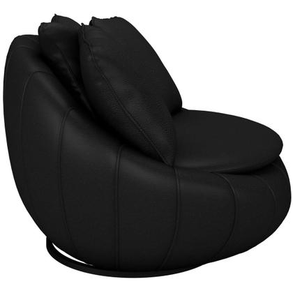 Imagem de Kit 02 Poltronas Para Sala De Estar Decorativa Giratória Kira M03 Sintético Preto - Lyam Decor