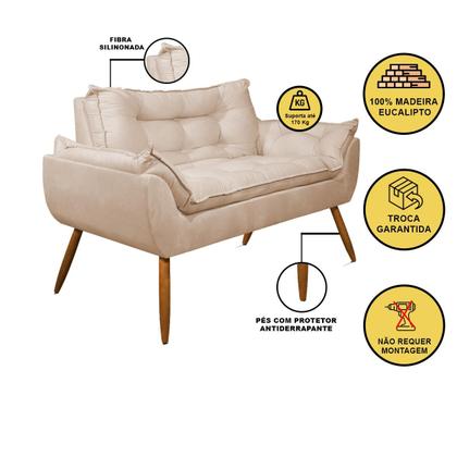 Imagem de Kit 02 Poltronas + Sofá 2 lugares com Puff Opala Balaqui