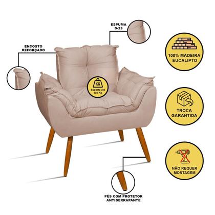 Imagem de Kit 02 Poltronas + Sofá 2 lugares com Puff Opala Balaqui