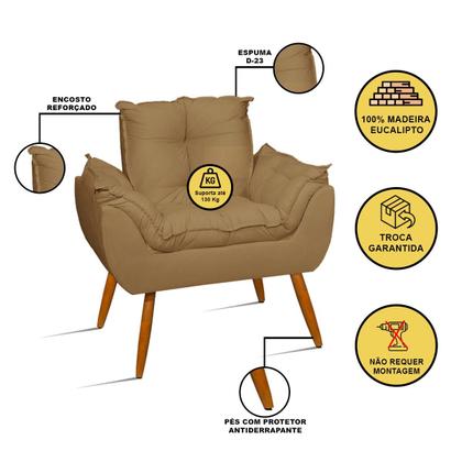 Imagem de Kit 02 Poltronas + Sofá 2 lugares com Puff Opala Balaqui